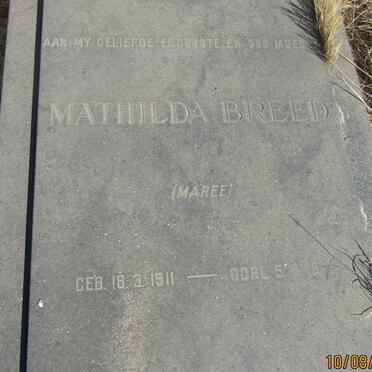 BREED Mathilda nee MAREE 1911-1972