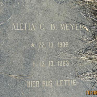 MEYER Aletta C. B. 1908-1983