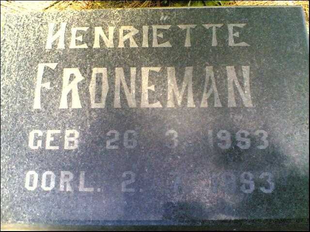 FRONEMAN Henriette 1983-1983