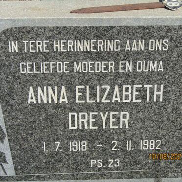 DREYER Anna Elizabeth 1918-1982