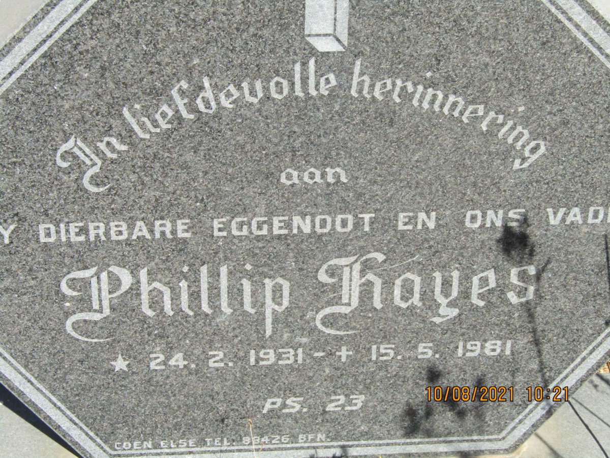 HAYES Phillip 1931-1981