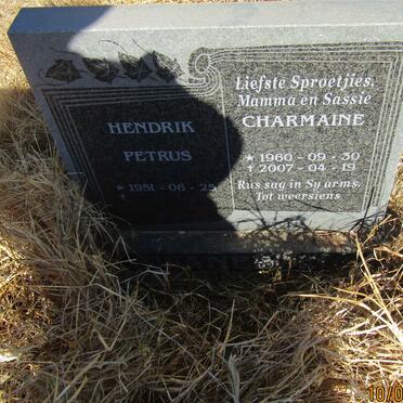 SWANEPOEL Hendrik Petrus 1951-  &amp; Charmaine 1960-2007