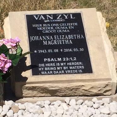 ZYL Johanna Elizabetha Magrietha, van nee LAMBERT 1943-2014