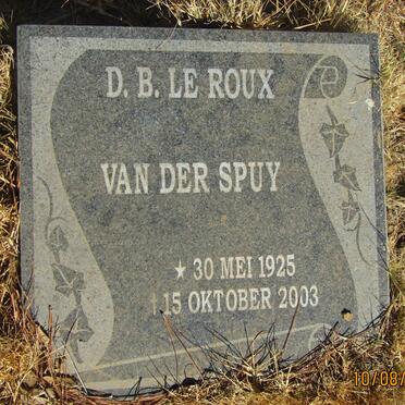 SPUY D.B. le Roux, van der 1925-2003