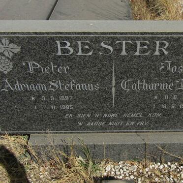 BESTER Pieter Adriaan Stefanus 1897-1985 &amp; Josina Catharine Elizabeth 1915-1985