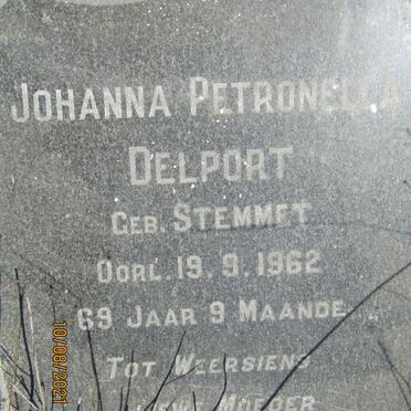 DELPORT Johanna Petronella nee STEMMET -1962