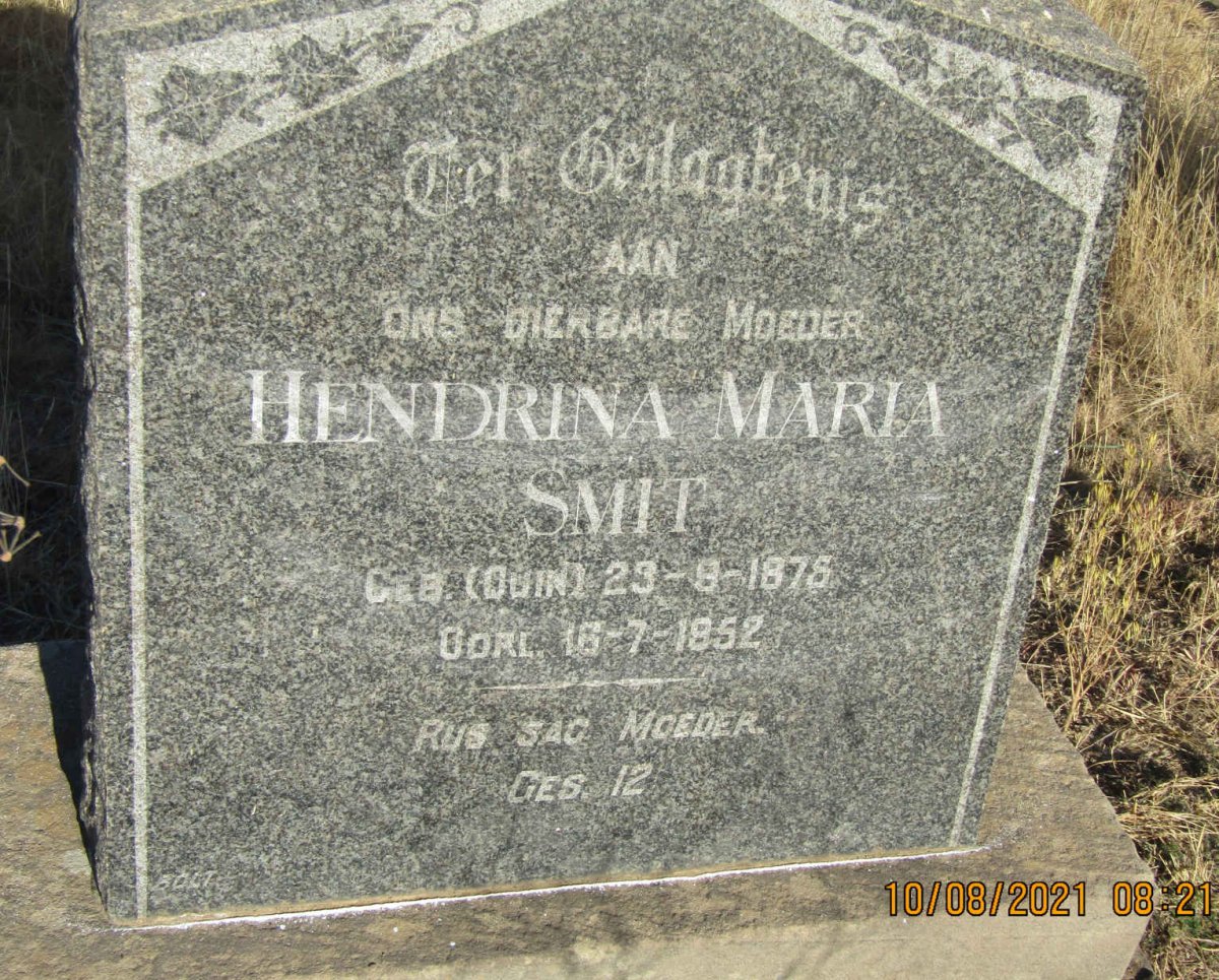 SMIT Hendrina Maria nee QUIN 1875-1952