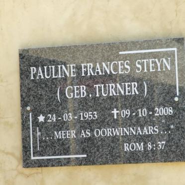 STEYN Pauline Frances nee TURNER 1953-2008