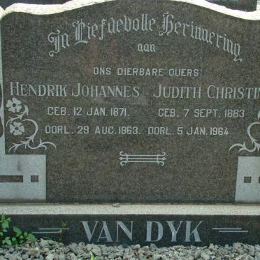 DYK Hendrik Johannes, van 1871-1963 &amp; Judith Christina 1883-1964