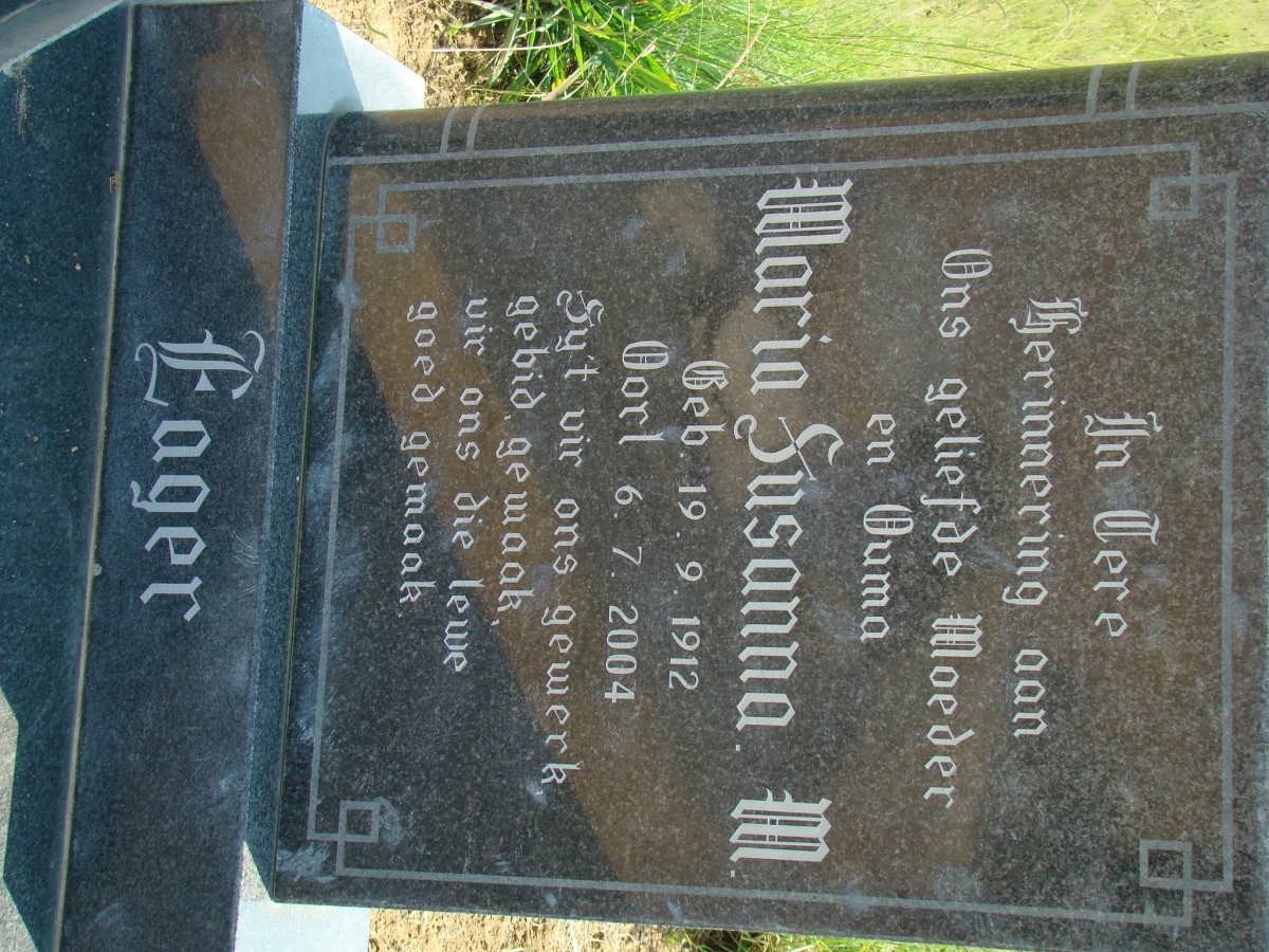 EAGER Maria Susanna W. 1912-2004