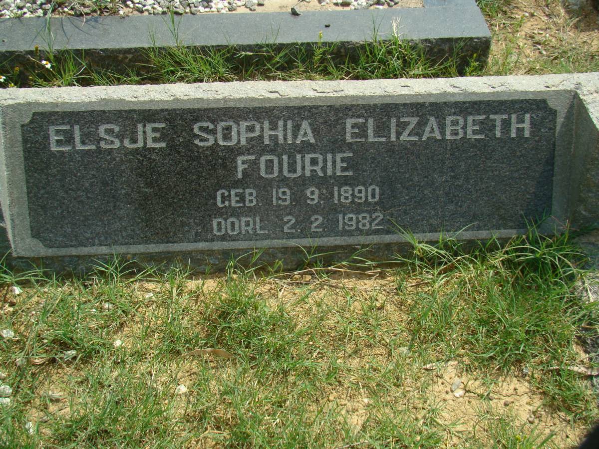 FOURIE Elsje Sophia Elizabeth 1890-1982