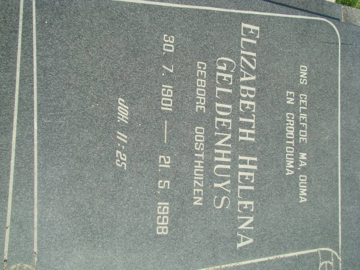 GELDENHUYS Elizabeth Helena nee OOSHUIZEN 1901-1989