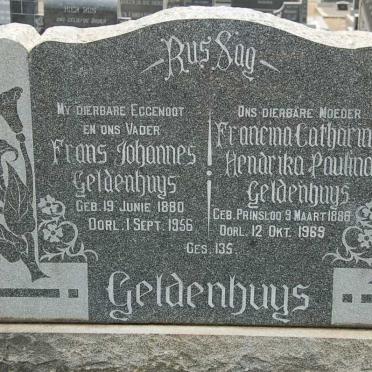 GELDENHUYS Frans Johannes 1880-1956 &amp; Francina Catharina Hendrika Paulina PRINSLOO 1886-1969