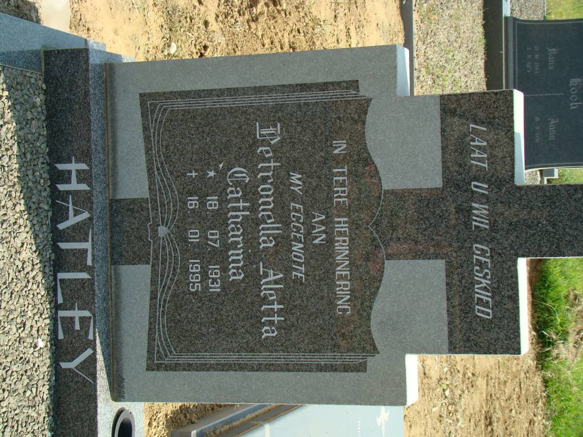 HATLEY Petronella Aletta Catharina 1931-1995