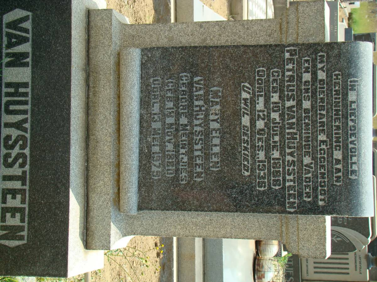 HUYSSTEEN Petrus, van 1888-1936 &amp; Mary Ellen MEINTJES 1880-1979