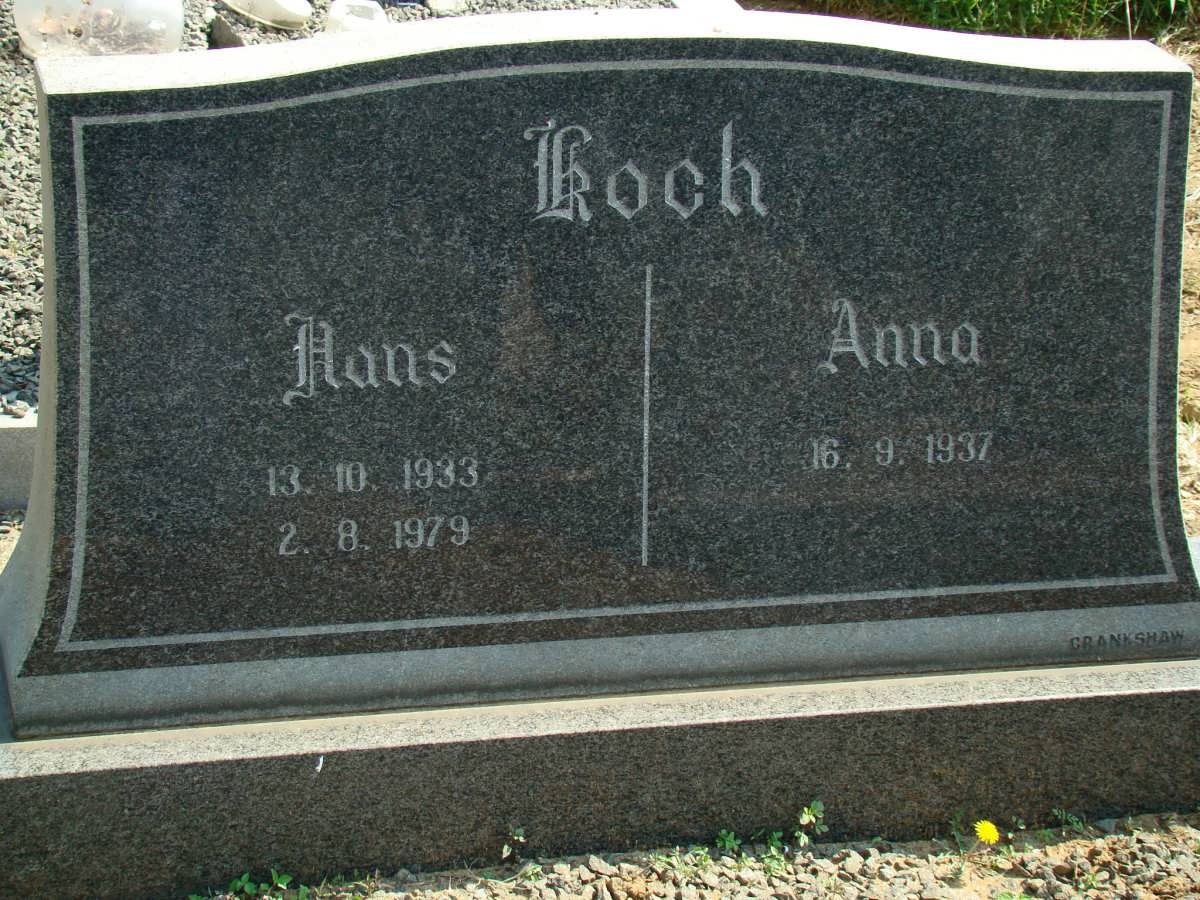 KOCH Hans 1933-1979 &amp; Anna 1937-