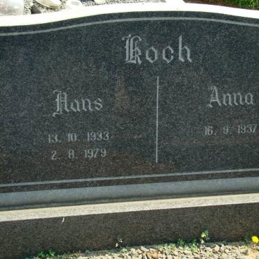KOCH Hans 1933-1979 &amp; Anna 1937-