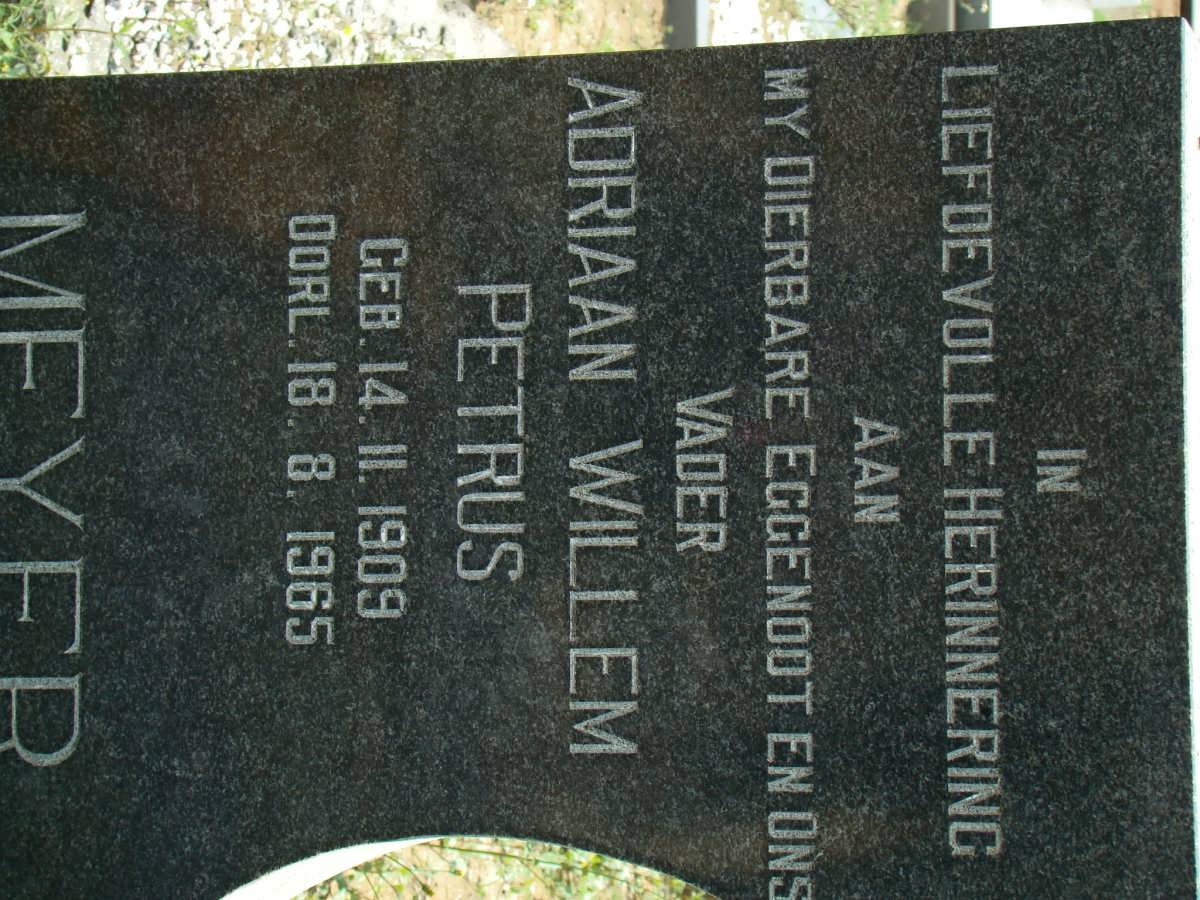 MEYER Adriaan Willem Petrus 1909-1965