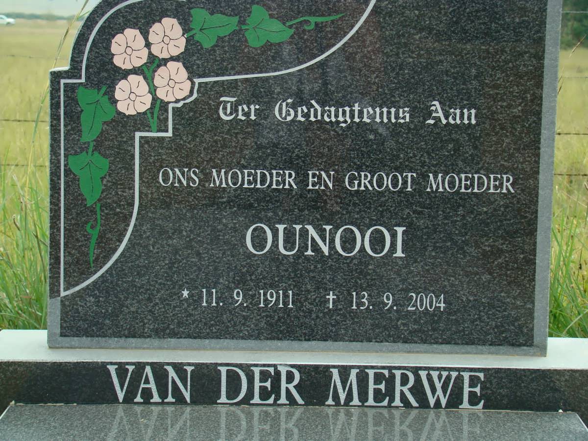 MERWE Ounooi, van der 1911-2004