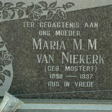 NIEKERK Maria M.M., van nee MOSTERT 1898-1937