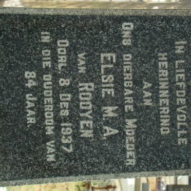 ROOYEN Elsie M.A., van -1937