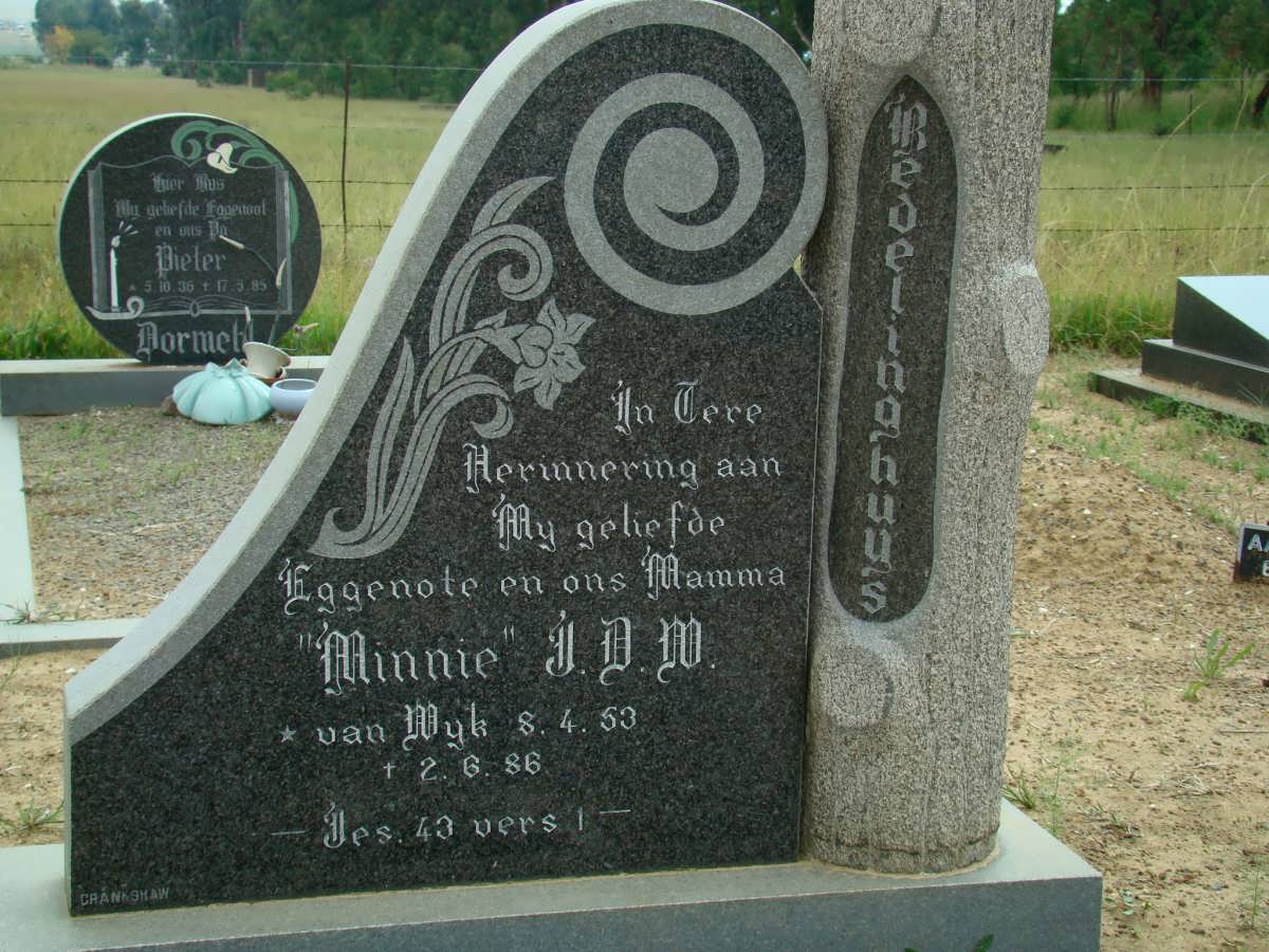 REDELINGHUYS J.D.W. nee VAN WYK 1953-1986