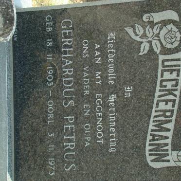 UECKERMANN Gerhardus Petrus 1903-1973