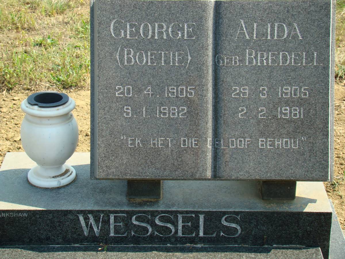 WESSELS George 1905-1982 &amp; Alida BREDELL 1905-1981