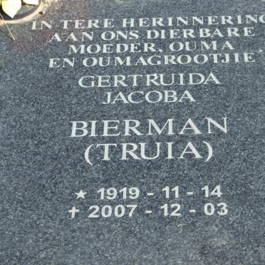 BIERMAN Gertruida Jacoba 1919-2007