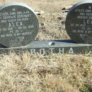 BOTHA Alex 1947-1998 &amp; Lea 1947-