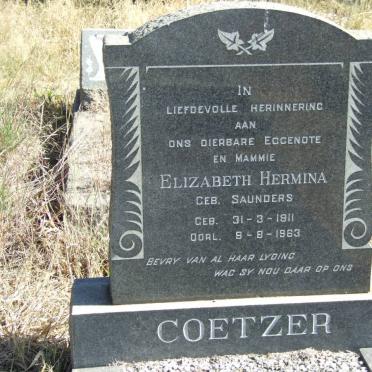 COETZER Elizabeth Hermina nee SAUNDERS 1911-1963