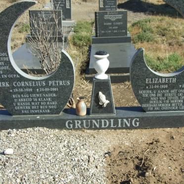 GRUNDLING Dirk Cornelius Petrus 1929-2001 &amp; Elizabeth C.P. 1936-2012