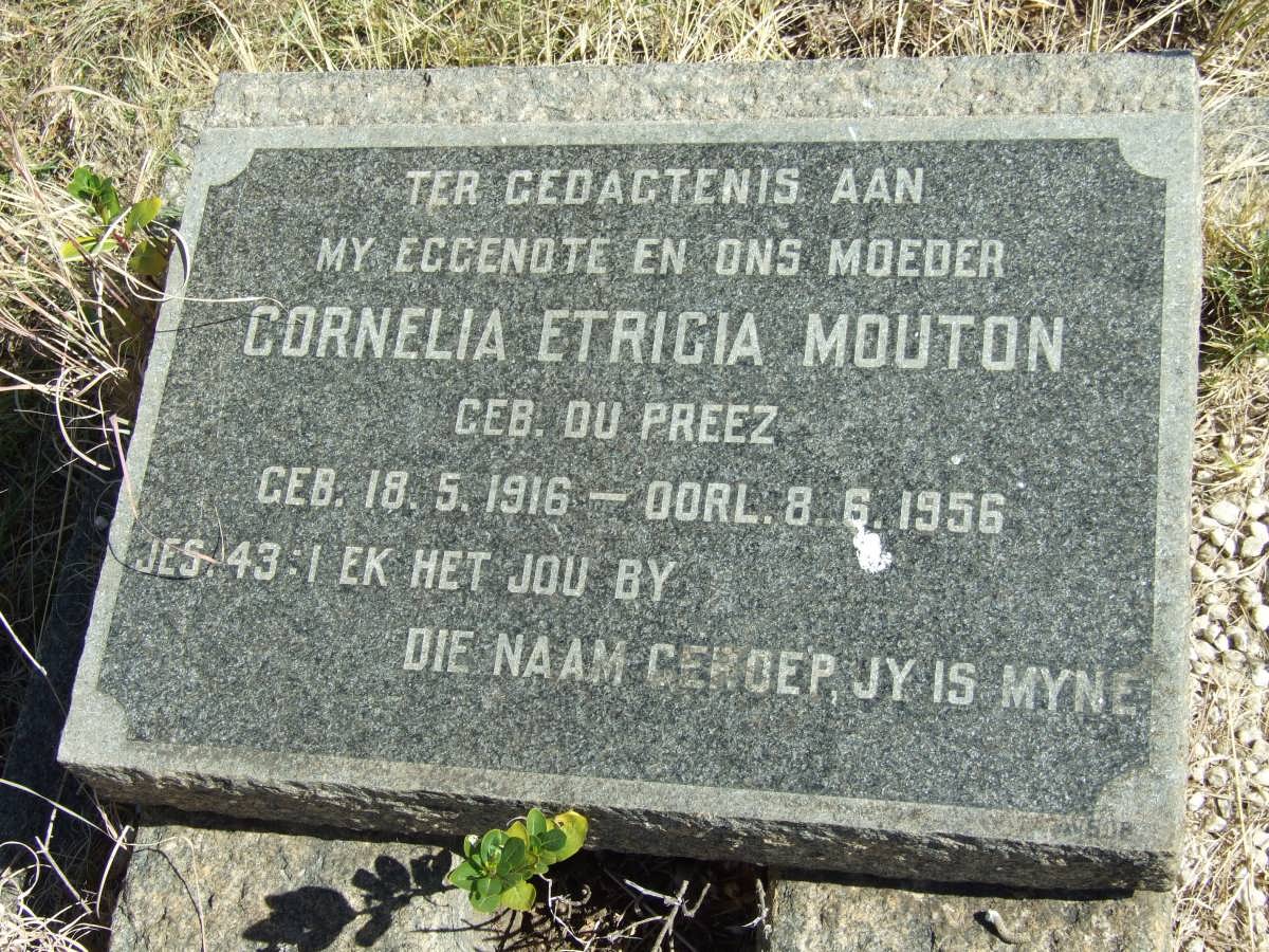 MOUTON Cornelia Etricia nee du PREEZ 1916-1956