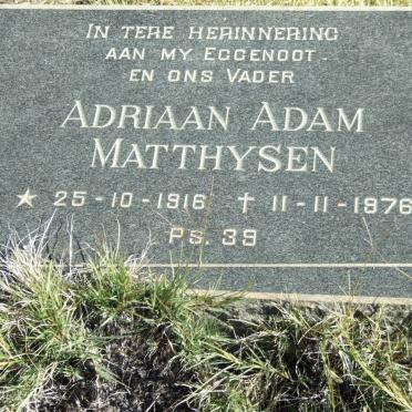MATTHYSEN Adriaan Adam 1916-1976