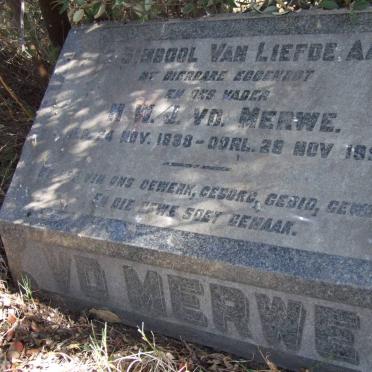 MERWE H.W.J., van der 1888-1951