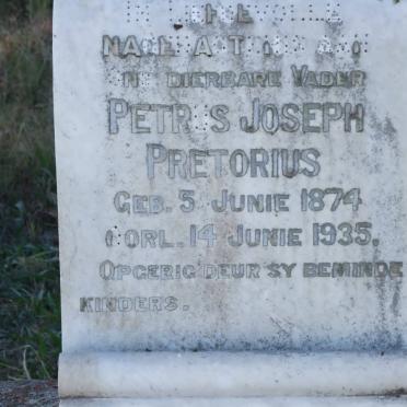 PRETORIUS Petrus Joseph 1874-1935