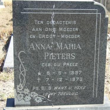 PIETERS Anna Maria nee DU PREEZ 1897-1973