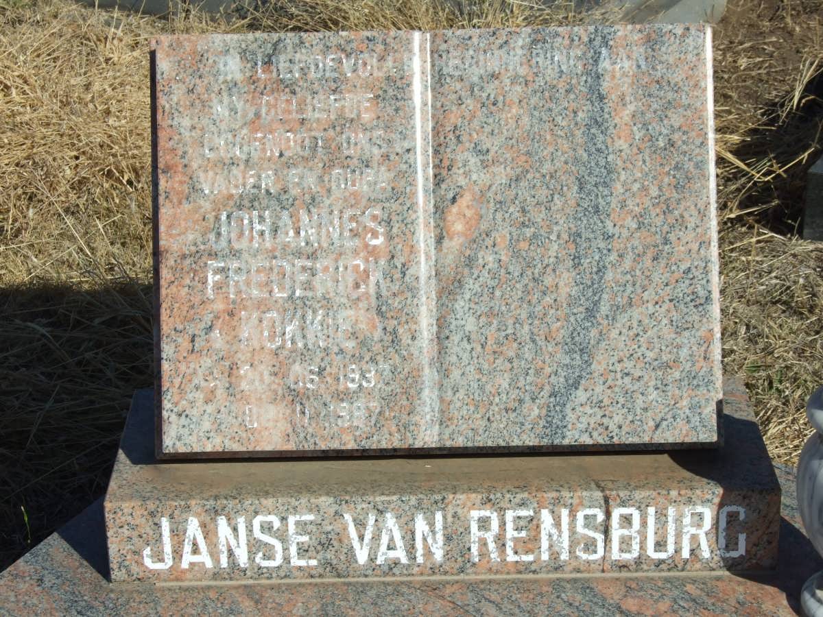 RENSBURG Johannes Frederick, Janse van 1937-1987