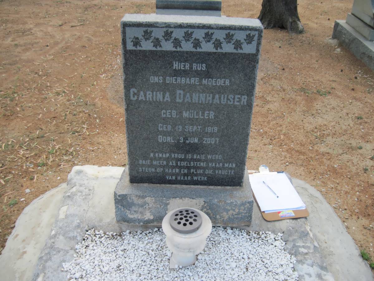 DANNHAUSER Carina nee MÜLLER 1919-2007