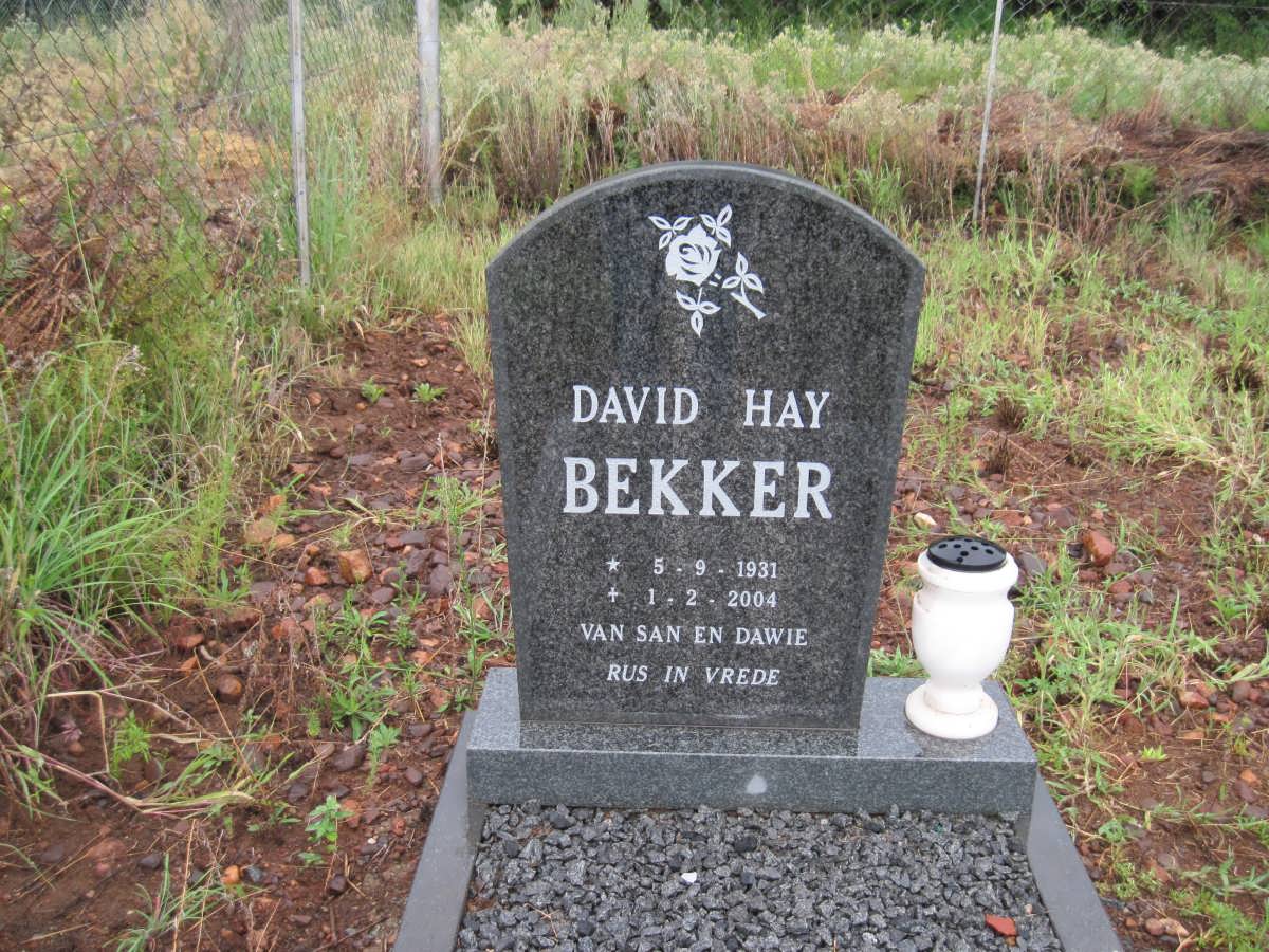 BEKKER David Hay 1931-2004