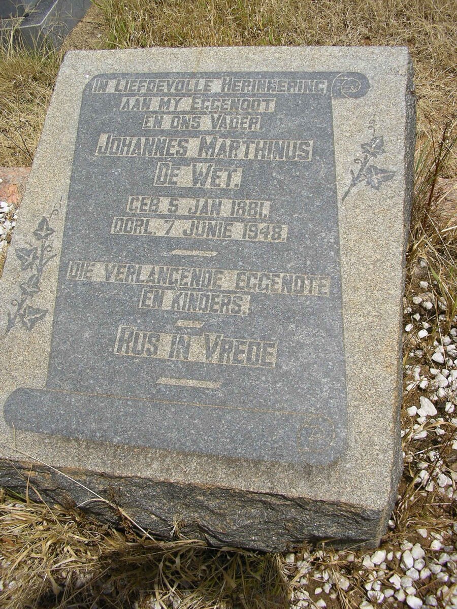 WET Johannes Marthinus, de 1881-1948