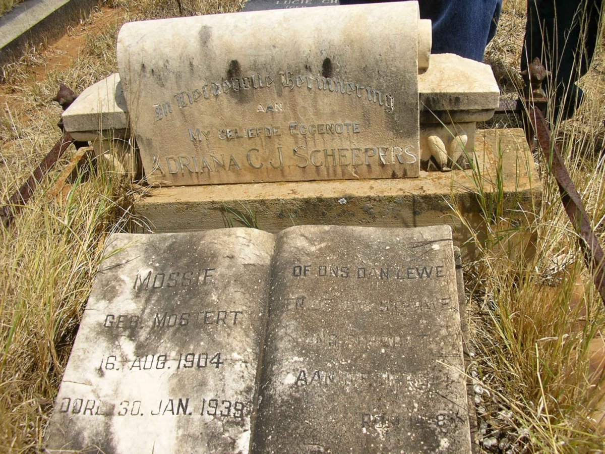 SCHEEPERS Adriana C.J. nee MOSTERT 1904-1939