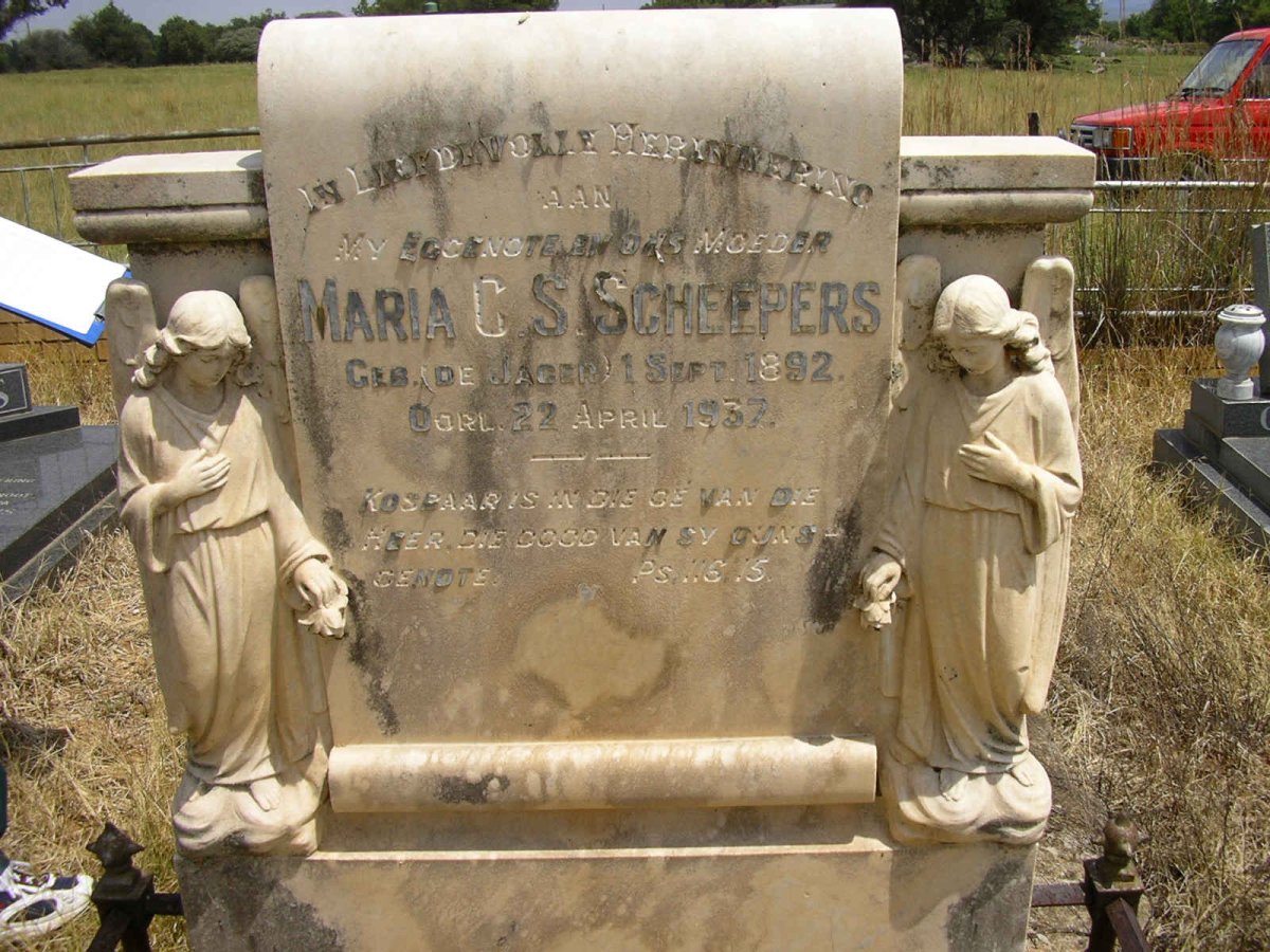 SCHEEPERS Maria C.S. nee DE JAGER 1892-1937