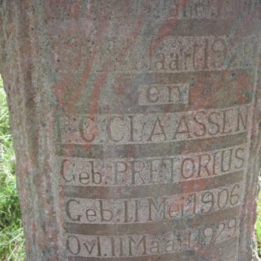 CLAASSEN F.C. nee PRETORIUS 1906-1929