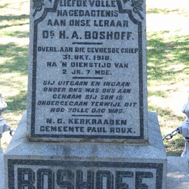 BOSHOFF H.A. -1918