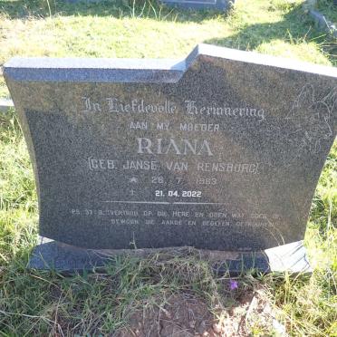 ? Riana nee JANSE VAN RENSBURG 1963-2022