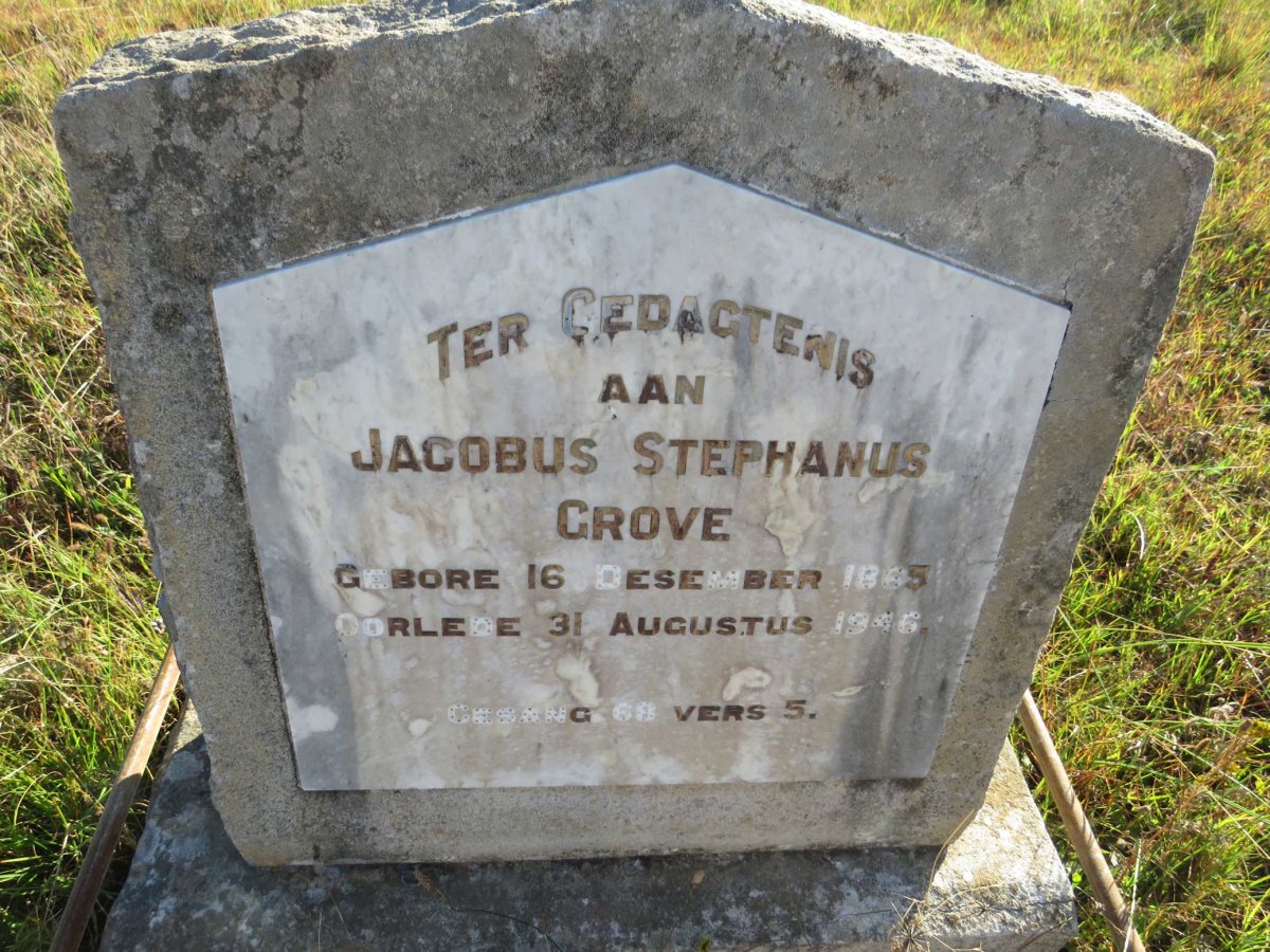 GROVE Jacobus Stephanus 1885-1946