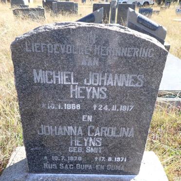 HEYNS Michiel Johannes 1868-1917 & Johanna Carolina SMIT 1870-1971