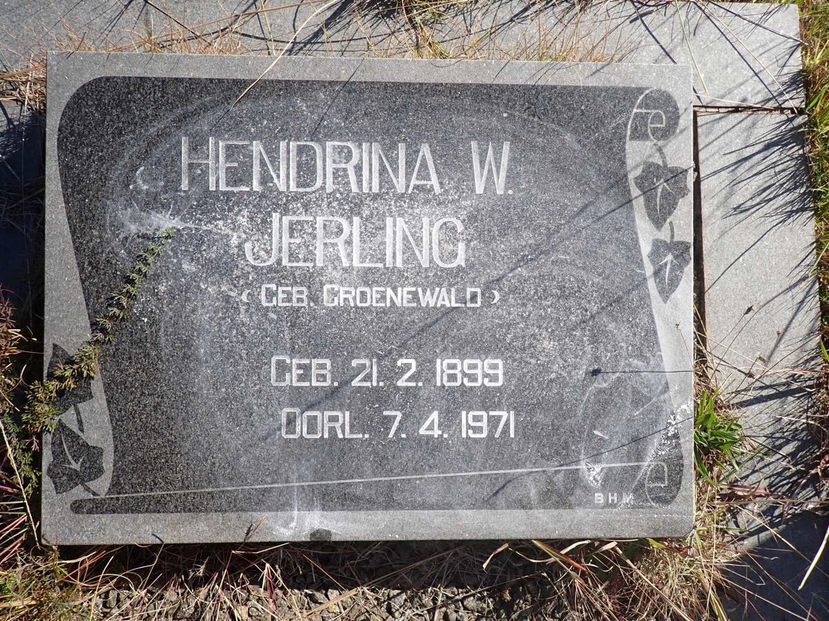 JERLING Hendrina W. nee GROENEWALD 1899-1971