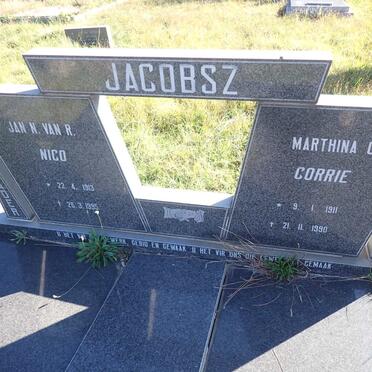 JACOBSZ Jan N. Van R. 1913-1995 & Marthina C. 1911-1990